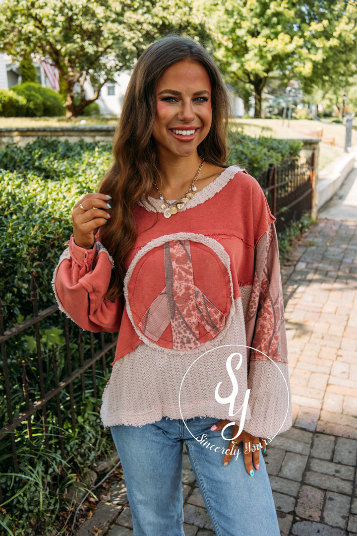 Inner Peace Top- Dried Red