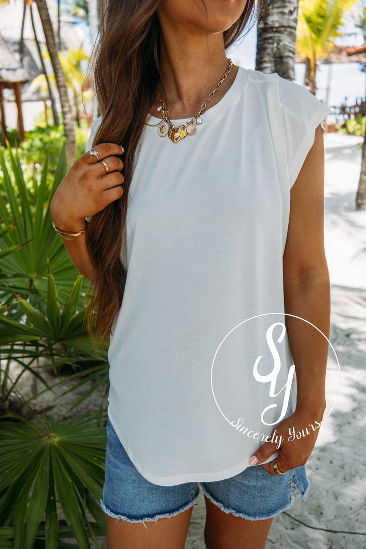 Little Coastal Town Top- Whip Cream