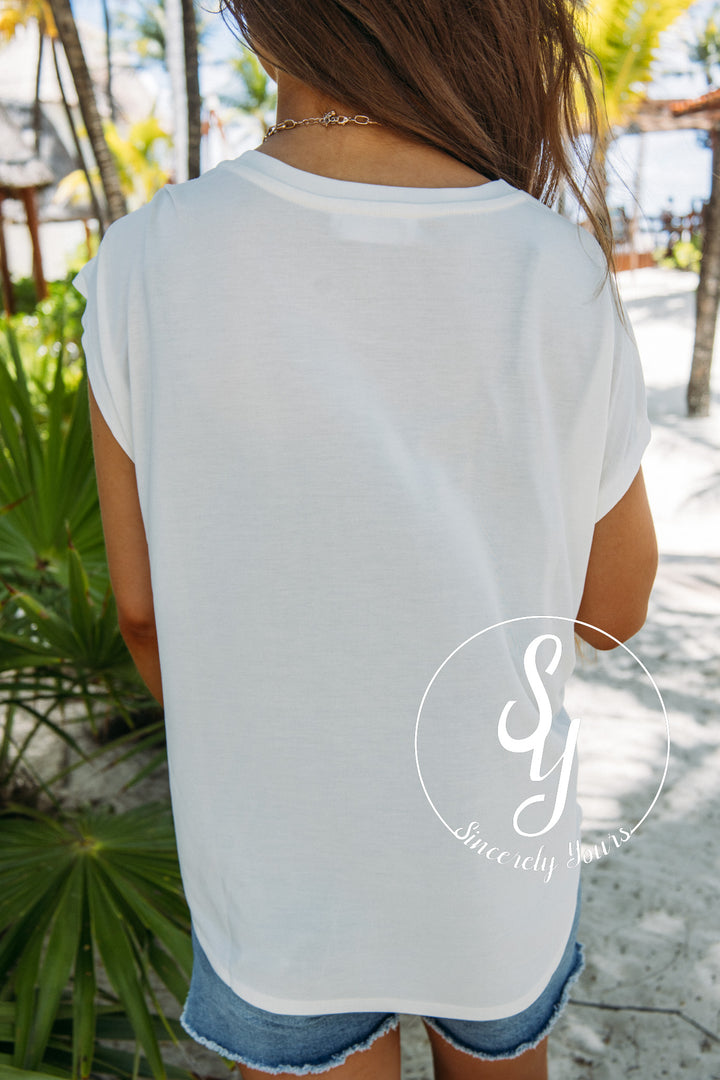 Little Coastal Town Top- Whip Cream