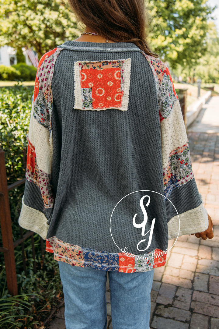 Peaceful Knit Top- Charcoal