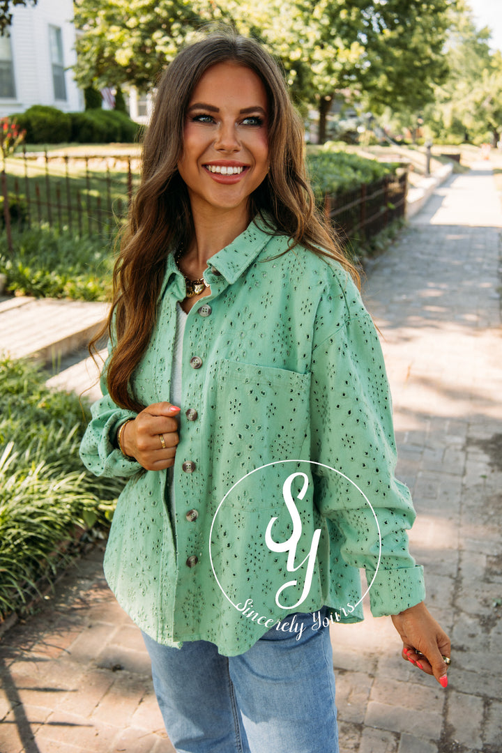 Picnic In The Garden Jacket- Basil