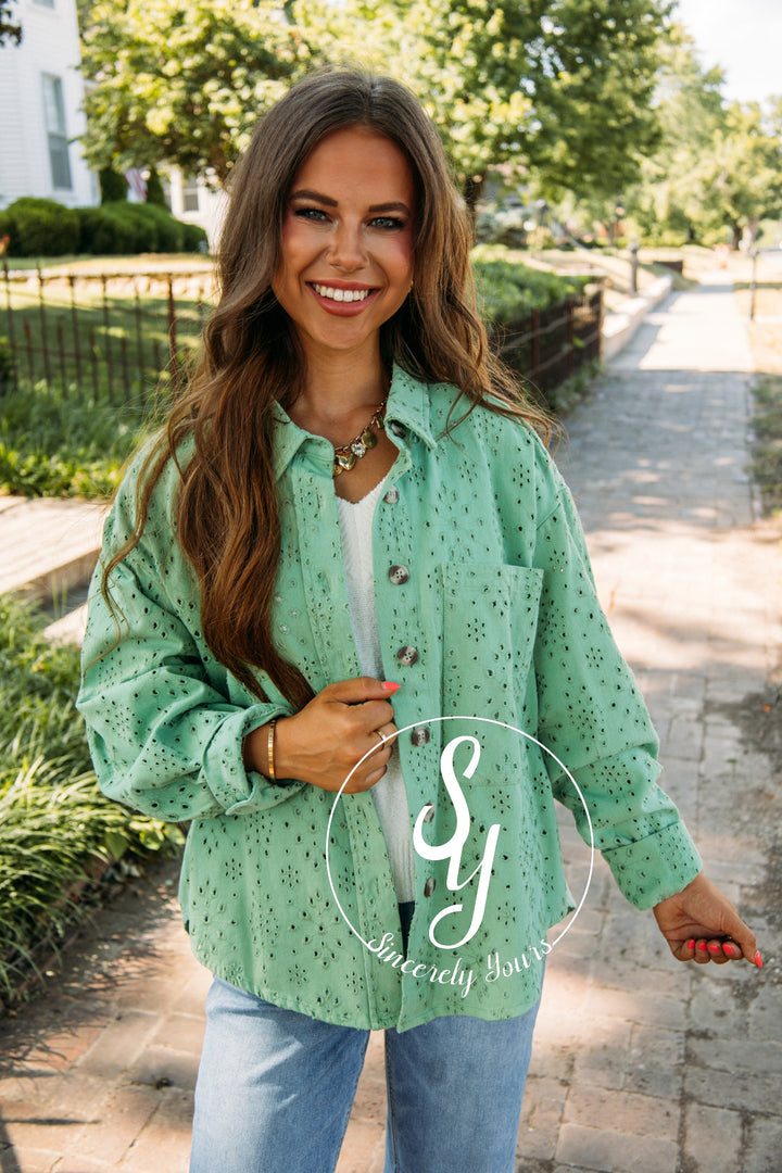 Picnic In The Garden Jacket- Basil