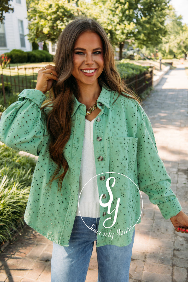 Picnic In The Garden Jacket- Basil