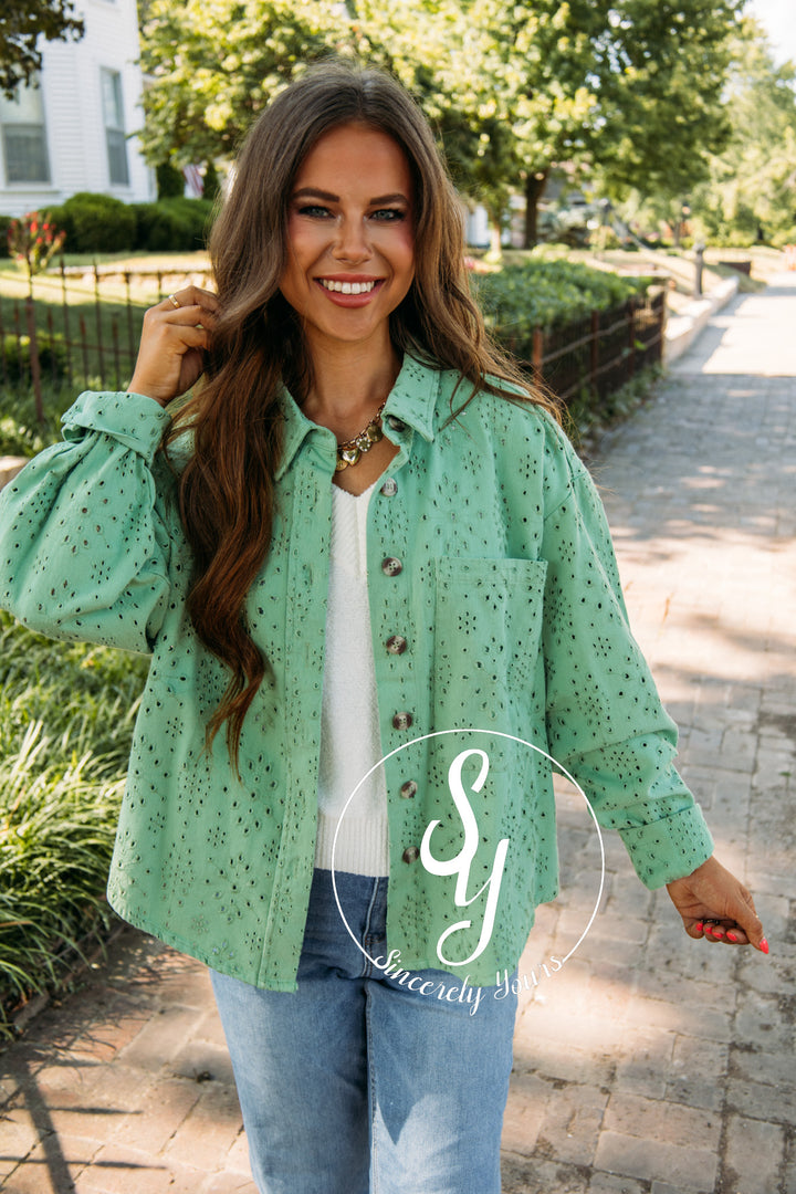 Picnic In The Garden Jacket- Basil