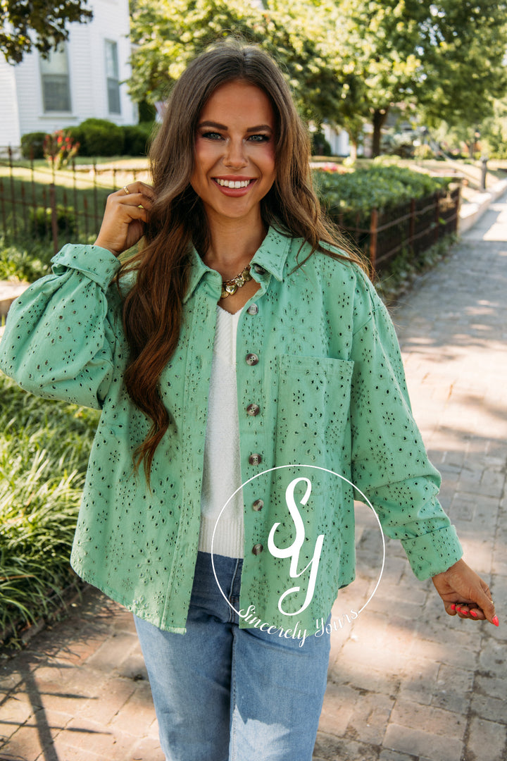 Picnic In The Garden Jacket- Basil