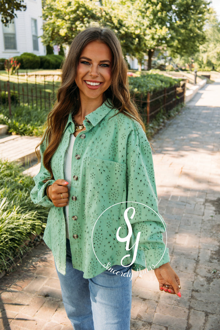 Picnic In The Garden Jacket- Basil