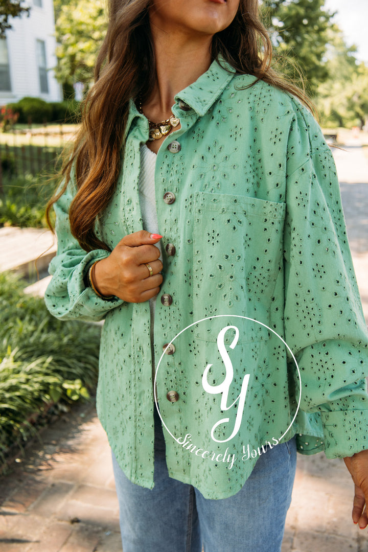 Picnic In The Garden Jacket- Basil