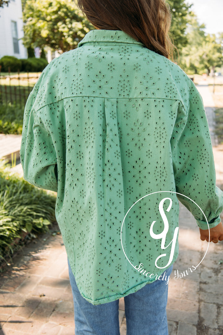Picnic In The Garden Jacket- Basil