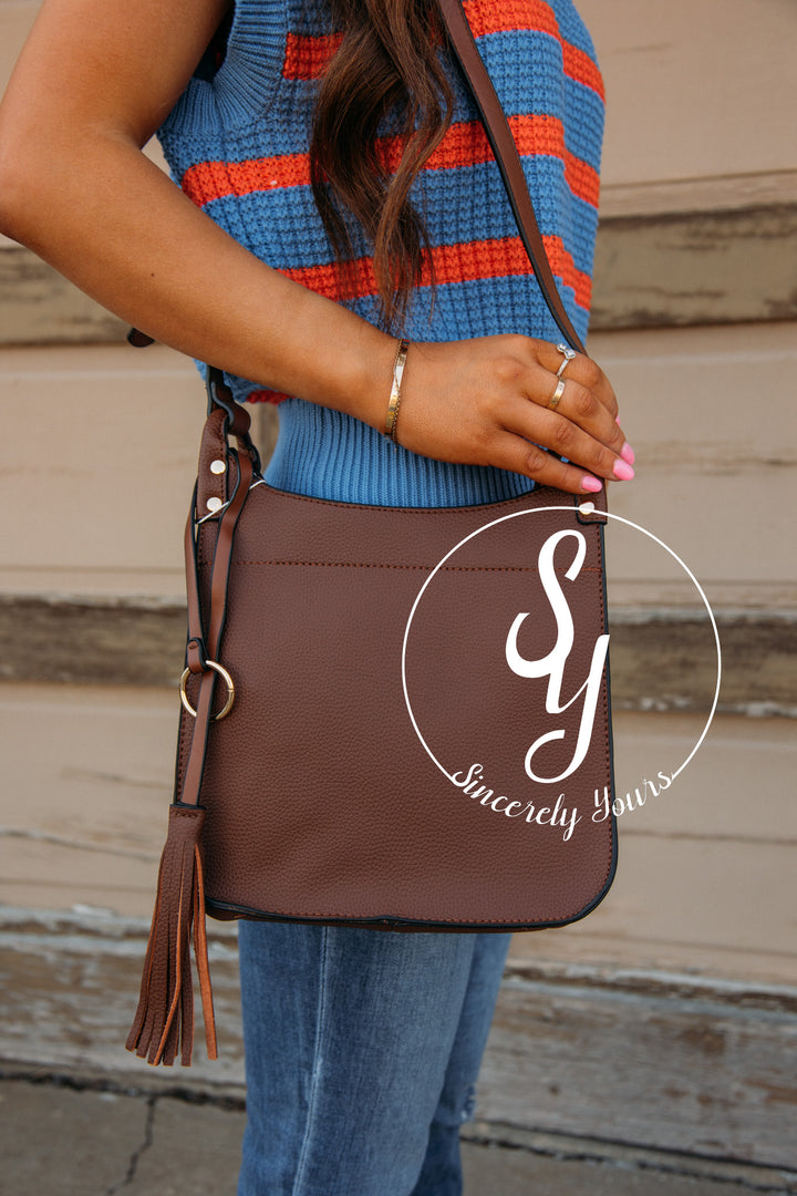 Nora Square Crossbody- Brown