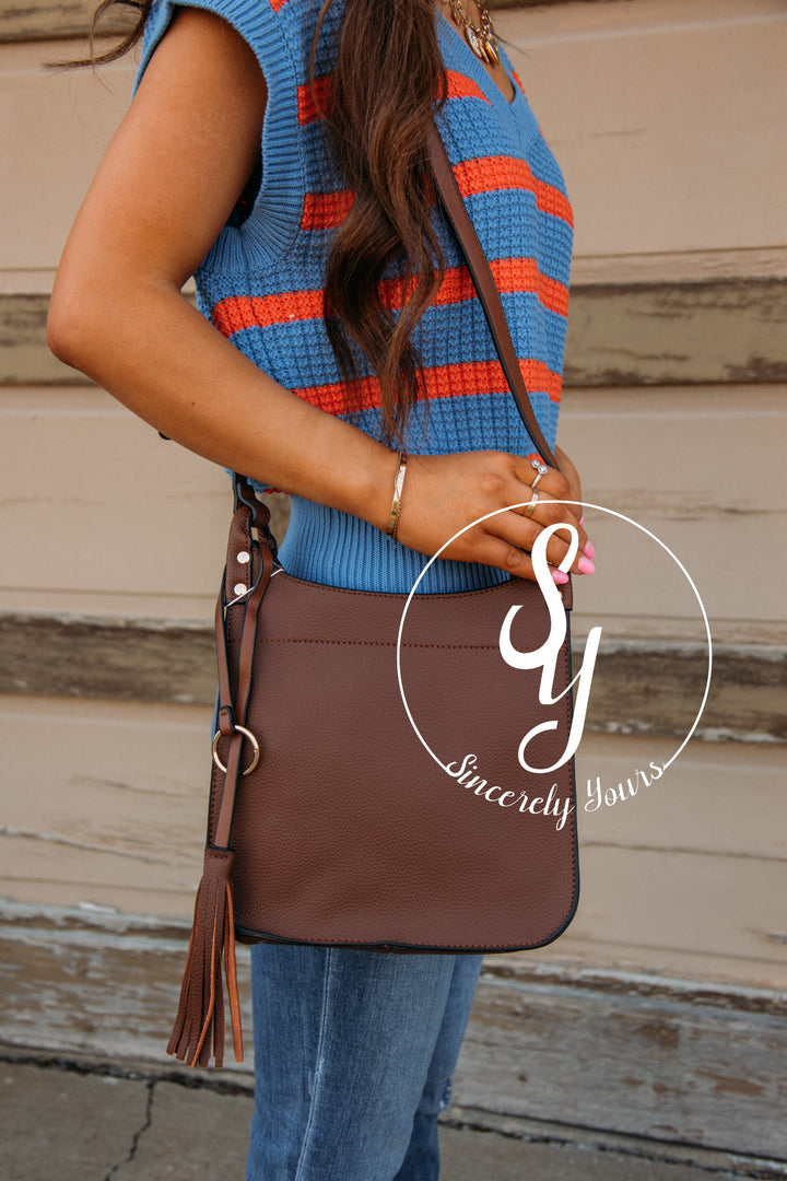 Nora Square Crossbody- Brown