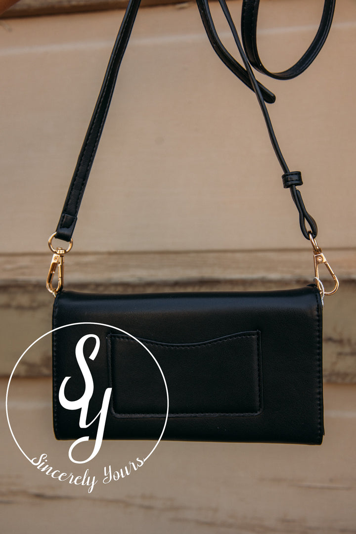 Kyle Whipstitch Crossbody/Wallet -Black