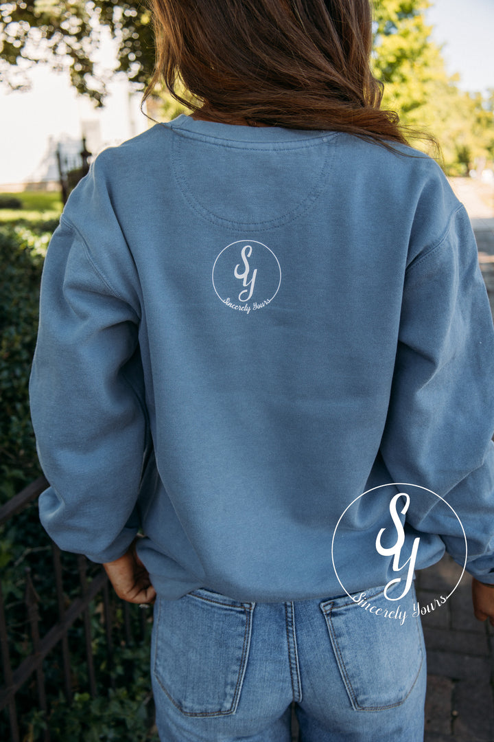 Maple Leaf Crewneck - Blue Jean