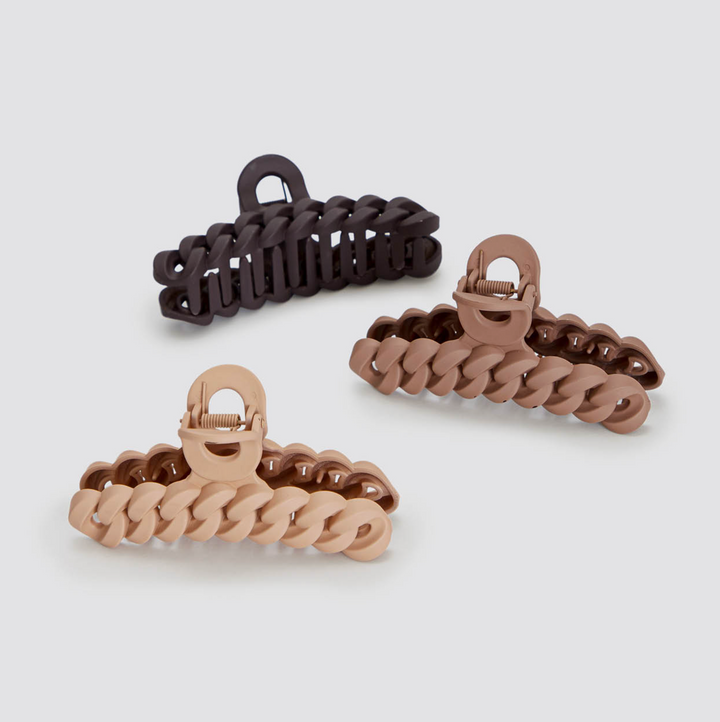 Kitsch: Eco-Friendly Chain Claw Clip 3pc Set - Neutral