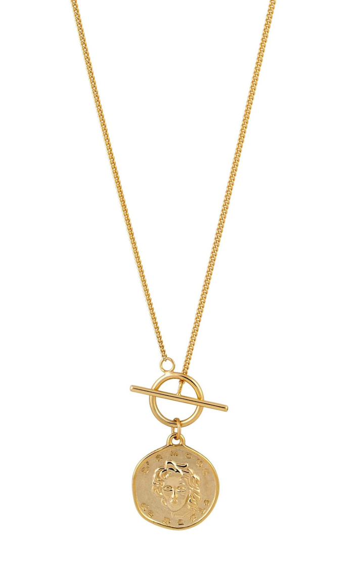 Medusa Coin Toggle Necklace