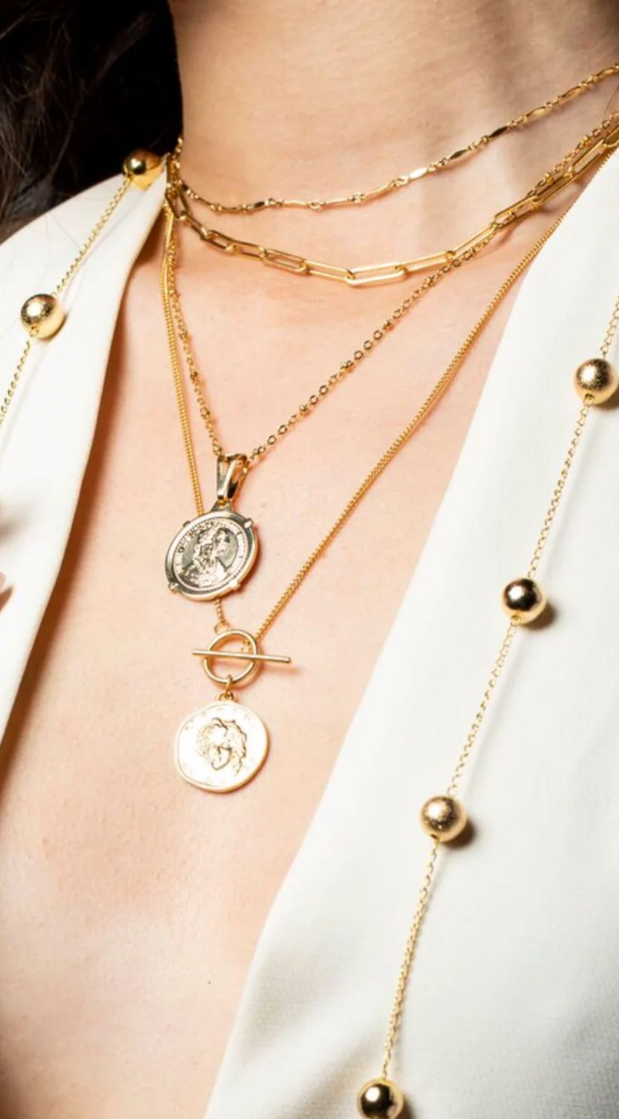 Medusa Coin Toggle Necklace