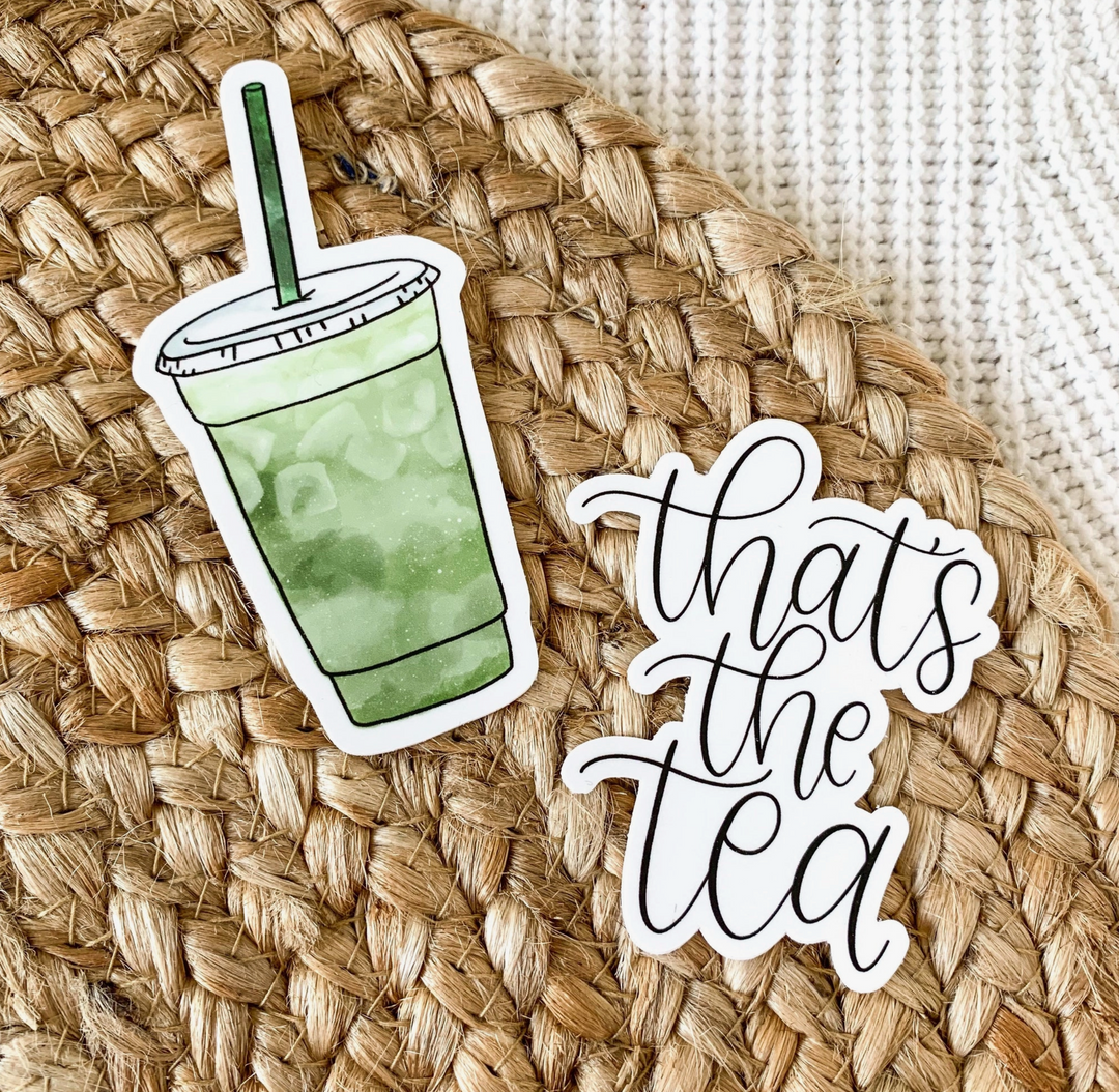Matcha Green Tea Latte Cup Sticker