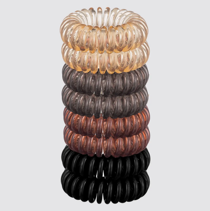 Kitsch: Spiral Hair Ties 8 Pack - Brunette