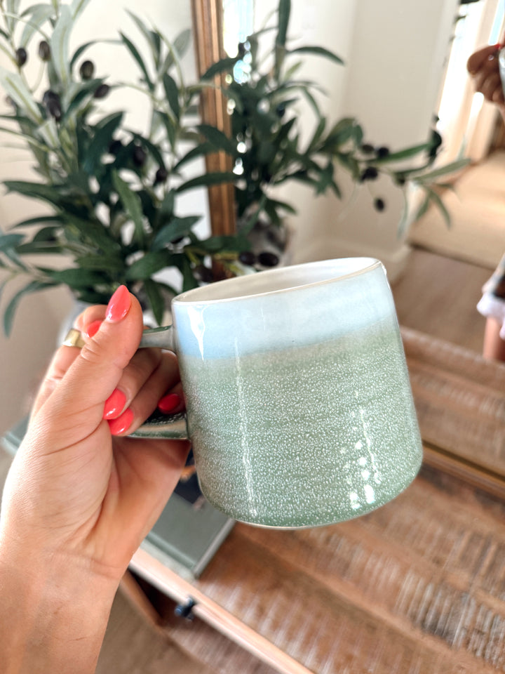 Mineral Sage Reactive Glaze Mug 14oz