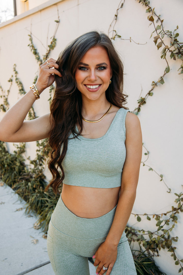 Seamless Fit Sports Bra- Fair Green