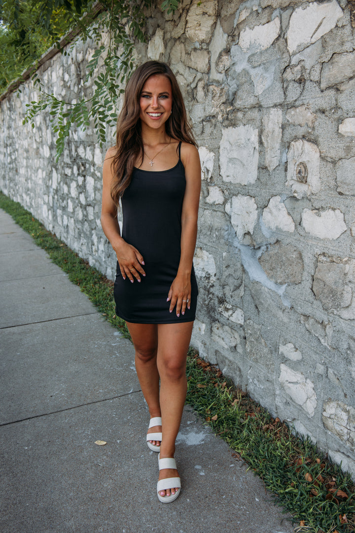Stella Slip Dress - Black