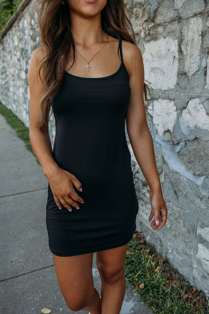 Stella Slip Dress - Black