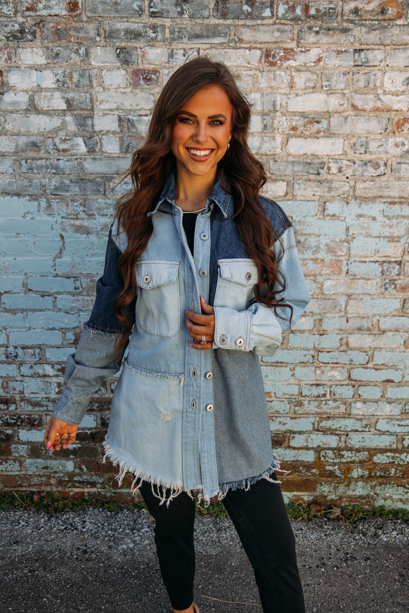 knee length tight dress with jean jacket