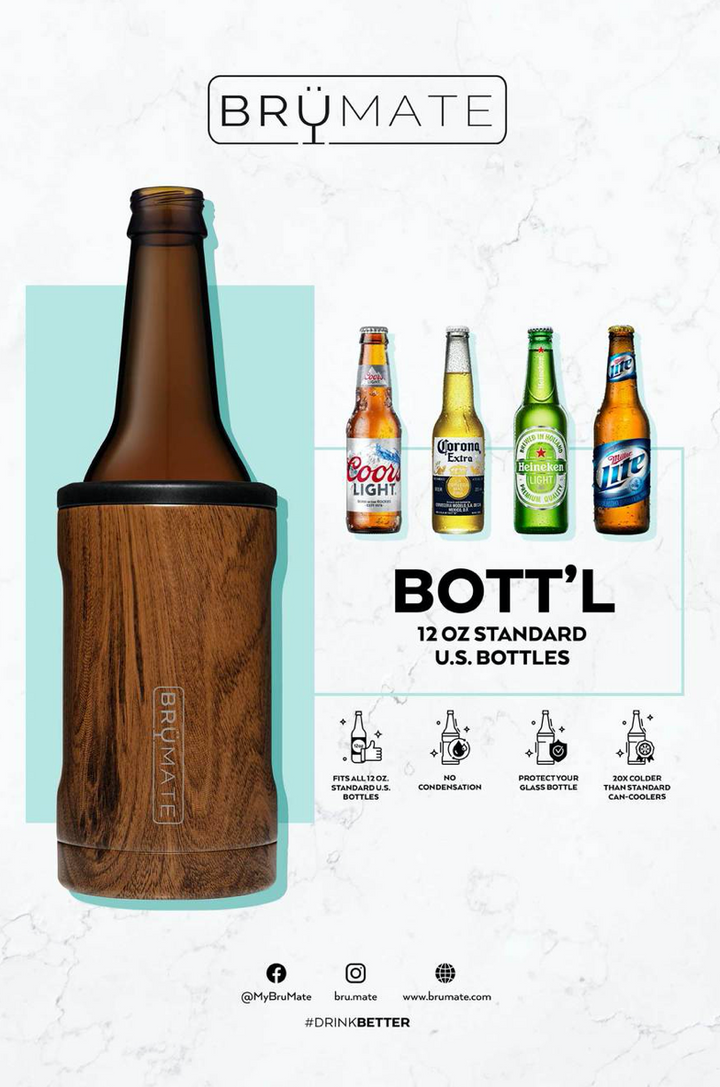 BruMate: HOPSULATOR BOTT'L | MATTE GRAY (12OZ BOTTLES)