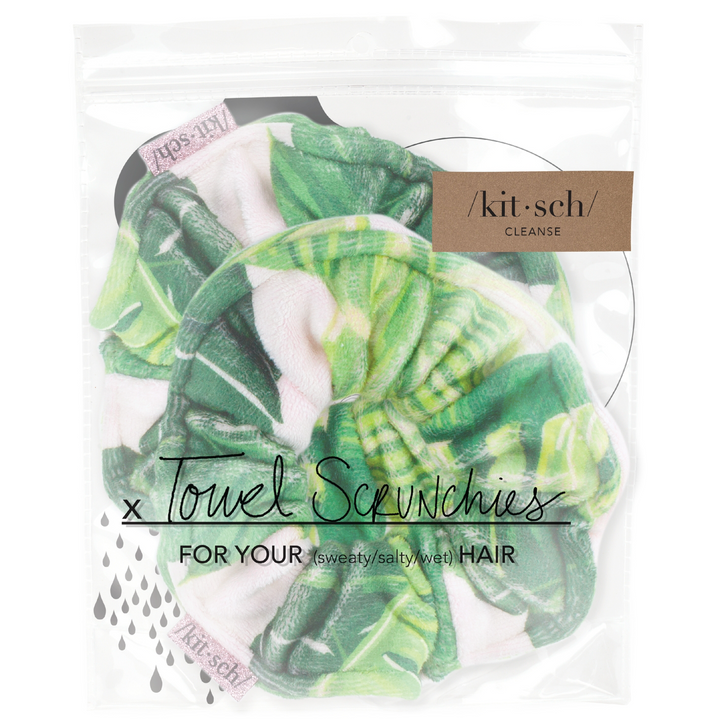 Kitsch Microfiber Towel Scrunchies - Palm Print