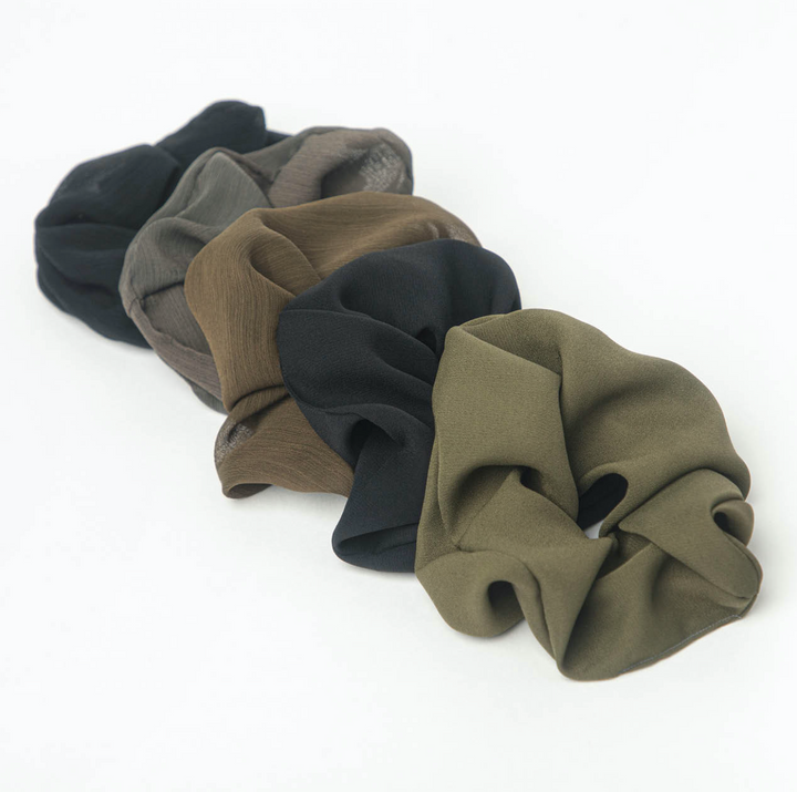 Kitsch - Crepe Scrunchies 5pc - Moss