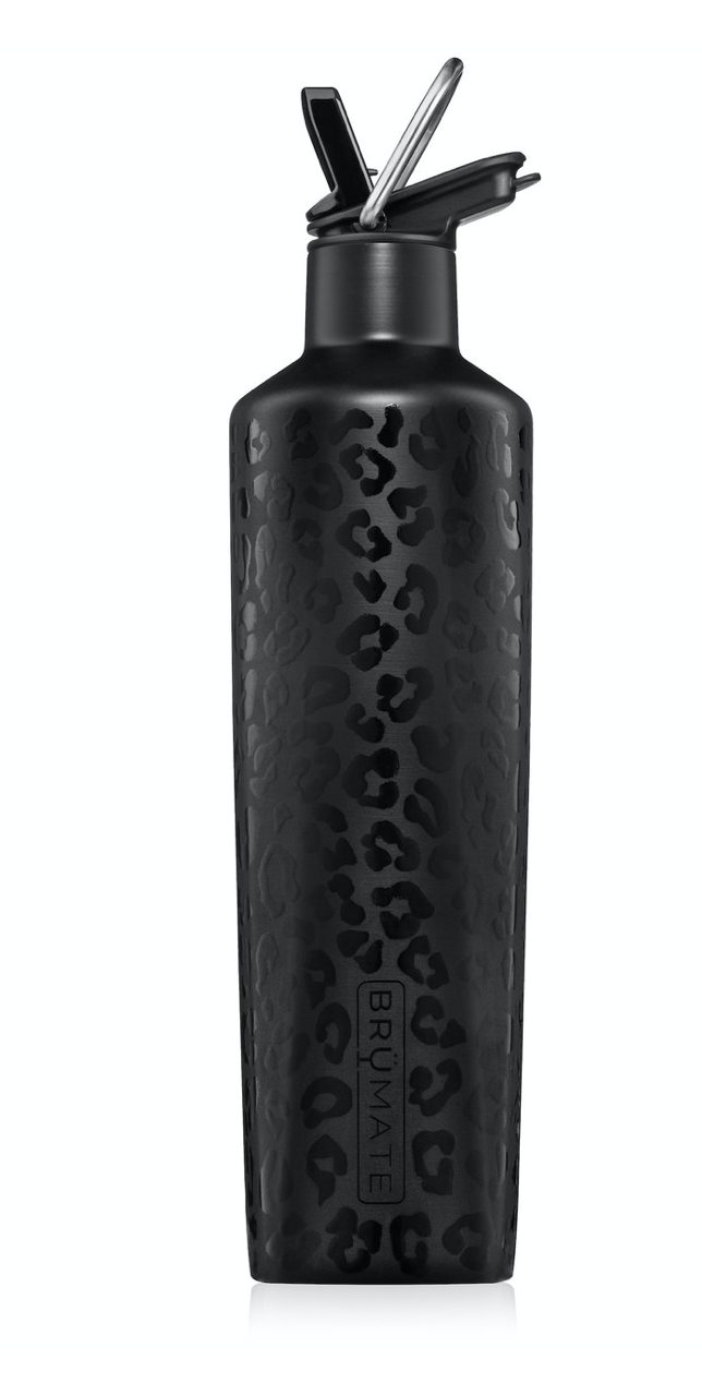 BruMate Winesulator | 25 oz Wine Canteen - Onyx Leopard