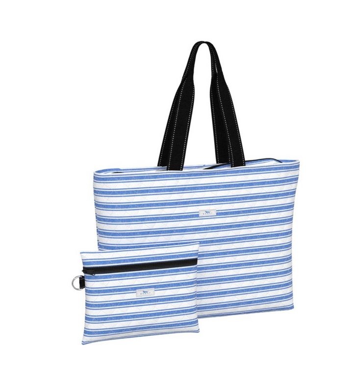 There's nothing quite like the Plus 1. This two-in-one travel bag is designed with the unexpected in mind--you never know when you'll need more space. The quilted tote folds into a removable pouch that becomes a snap-in pocket.