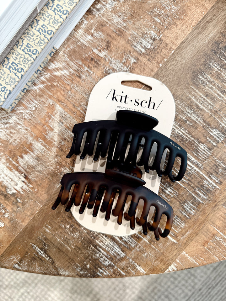 Recycled Plastic Oversized Matte Claw Clips 2pc Set