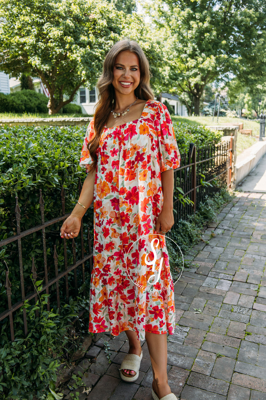 Bloom And Go Dress - Hot Coral