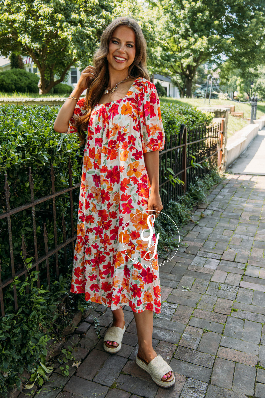 Bloom And Go Dress - Hot Coral