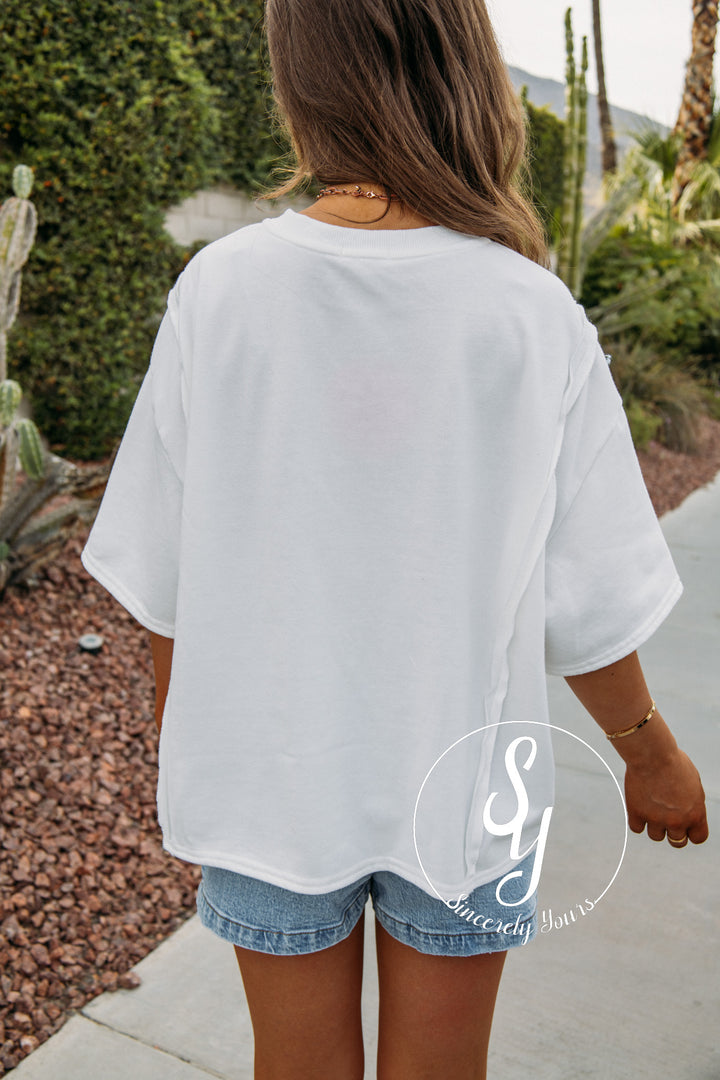 Lucky Horseshoe Top - White