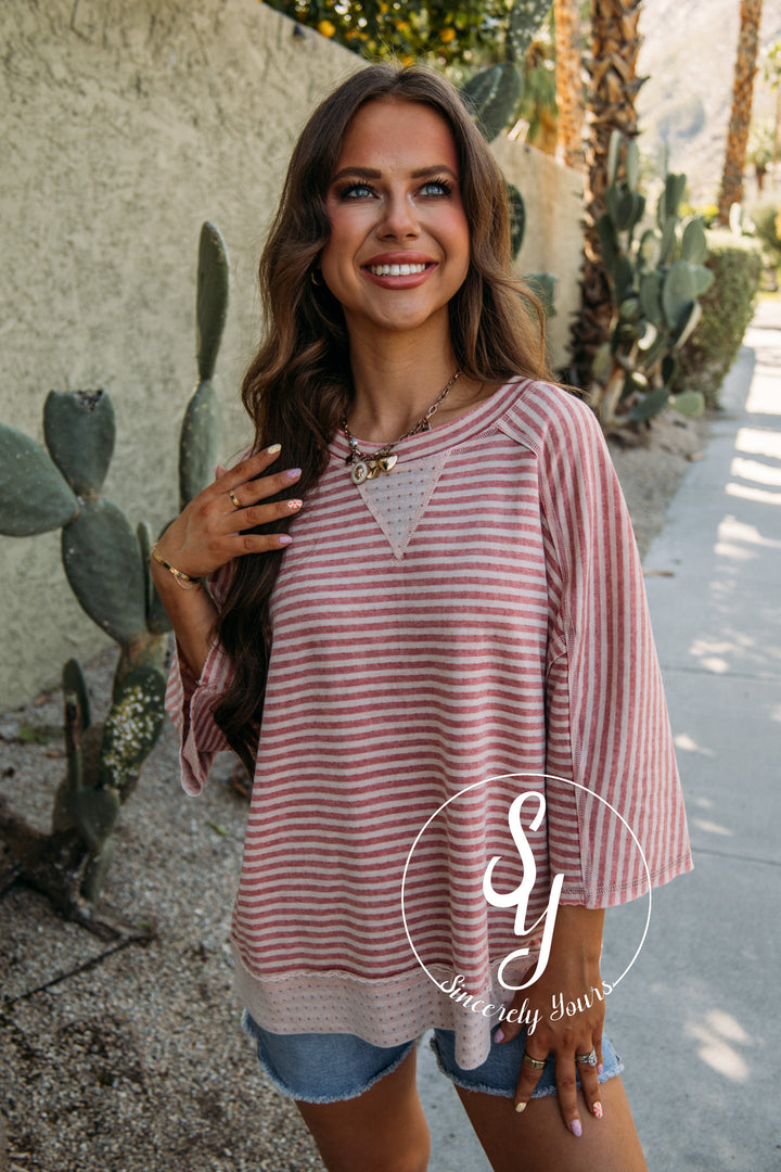 Reversible Here Or There Top - Strawberry