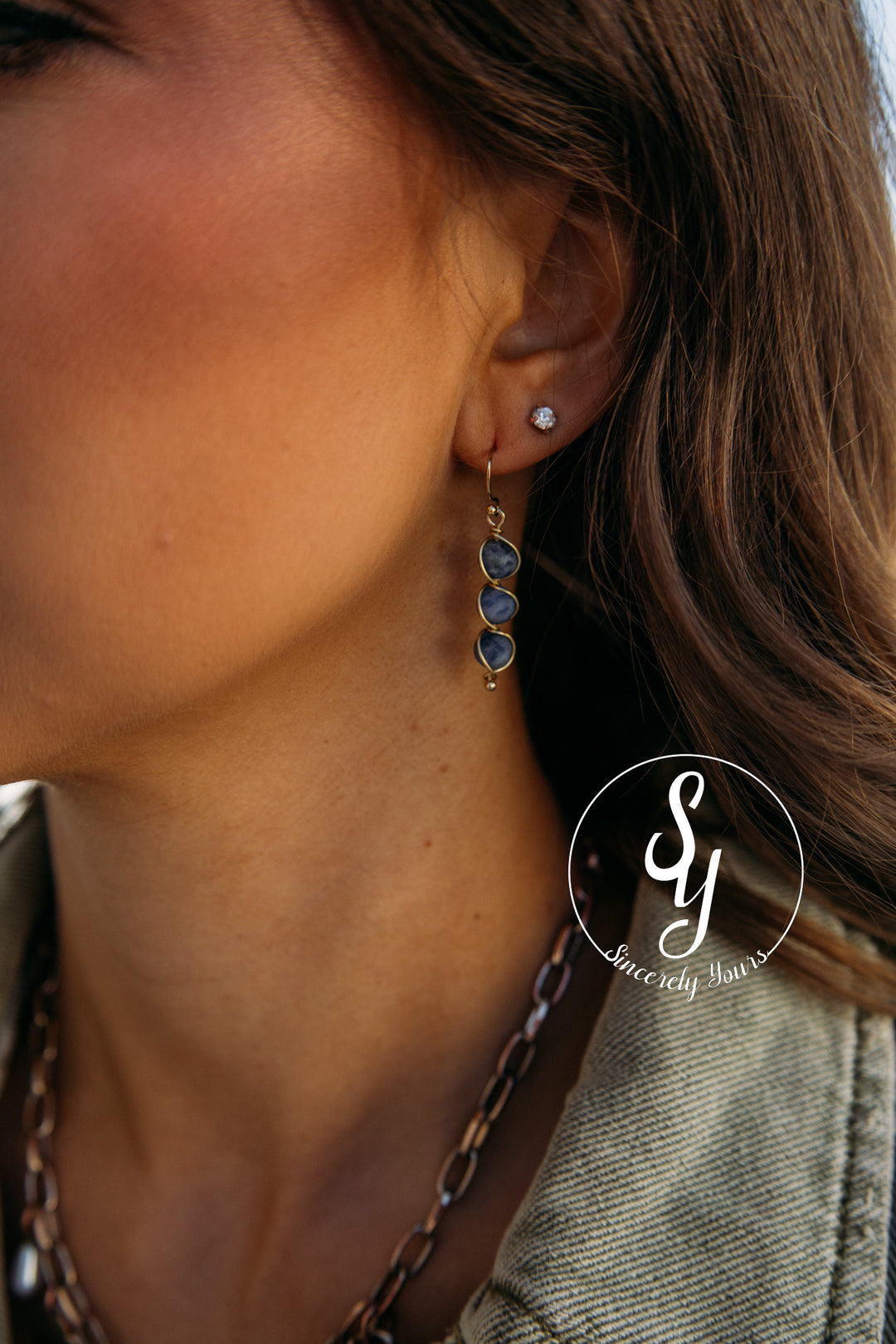 Dangle Around Earring - Blue