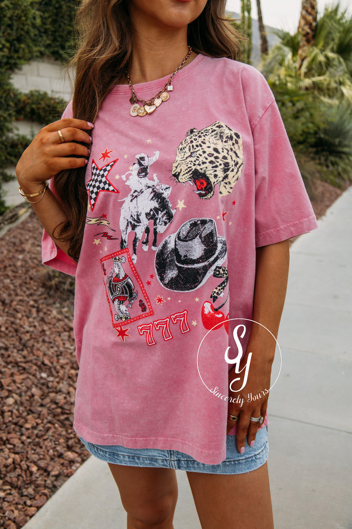 Wild West Graphic Tee - Pink