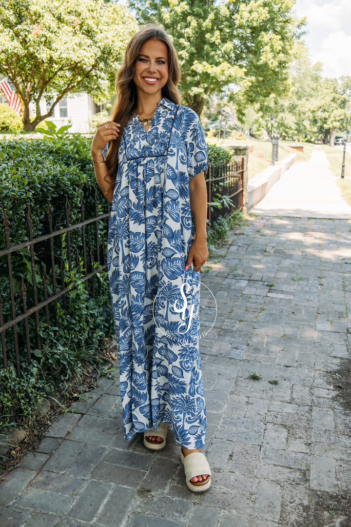 Boardwalk Bloom Dress - Blue