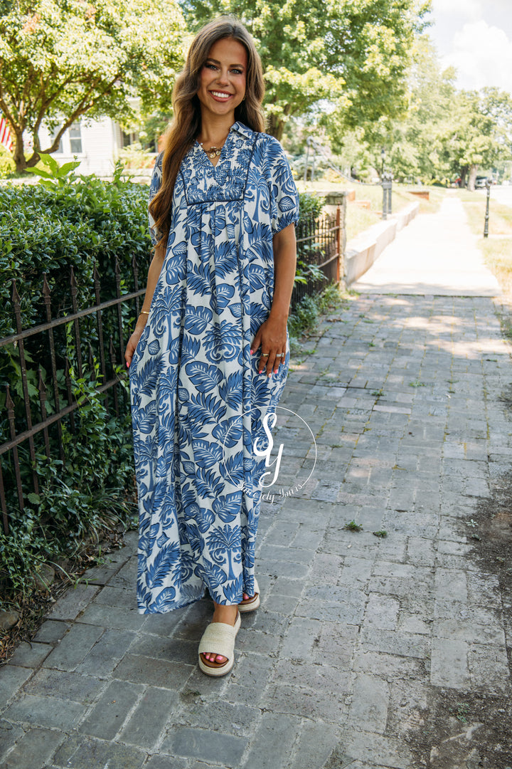 Boardwalk Bloom Dress - Blue