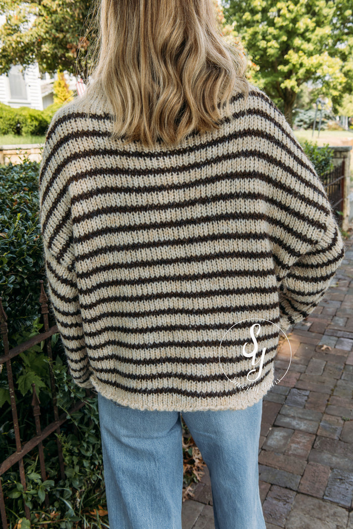 Dakota Striped Sweater - Natural