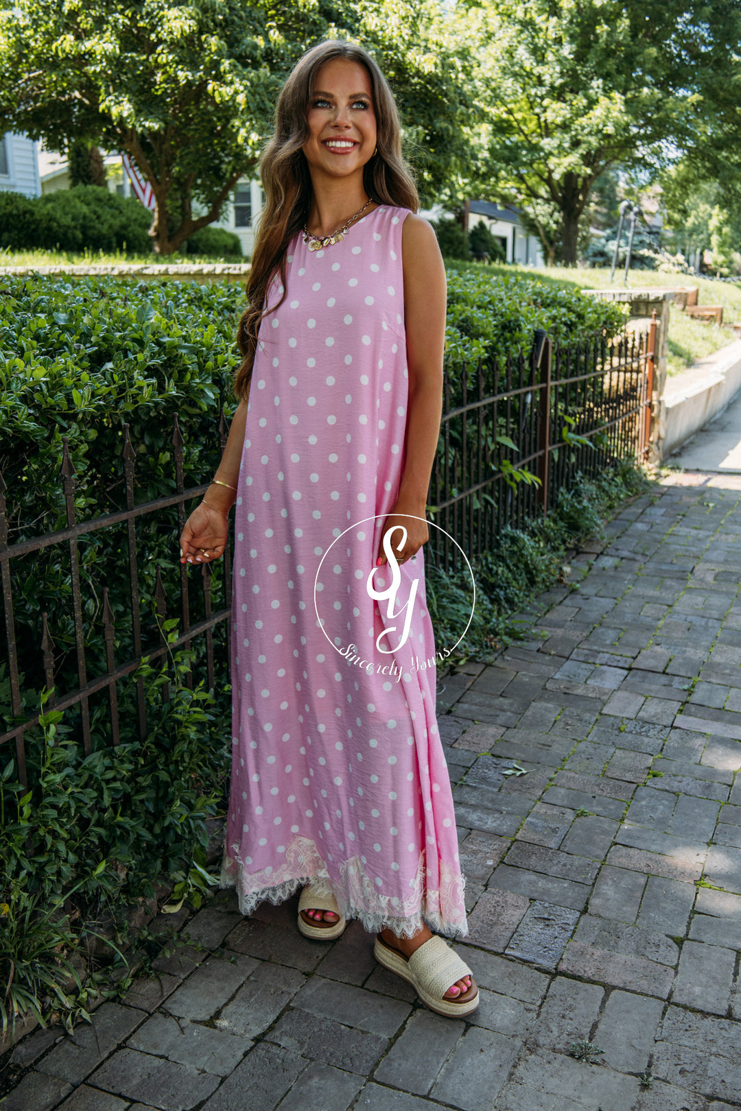 Sweet Spots Dress - Pink