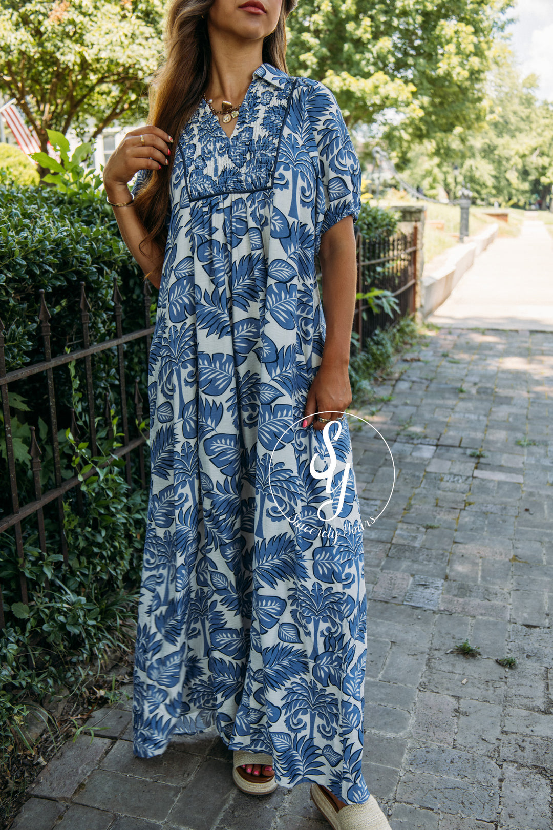 Boardwalk Bloom Dress - Blue