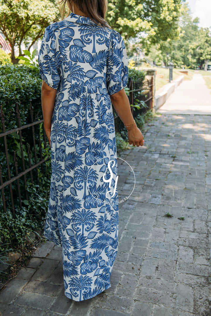 Boardwalk Bloom Dress - Blue