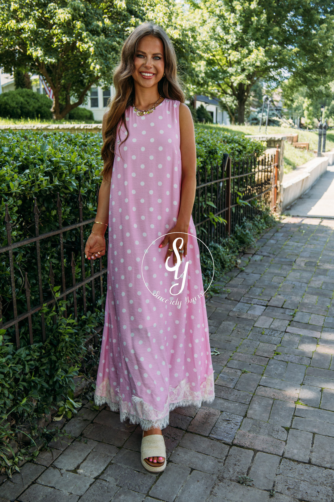 Sweet Spots Dress - Pink