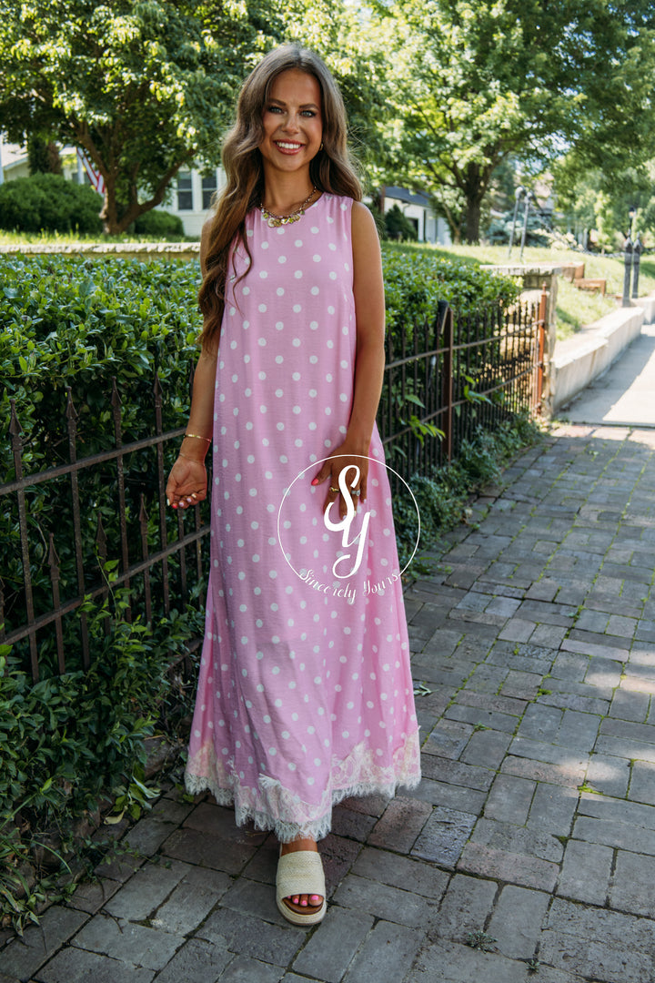 Sweet Spots Dress - Pink