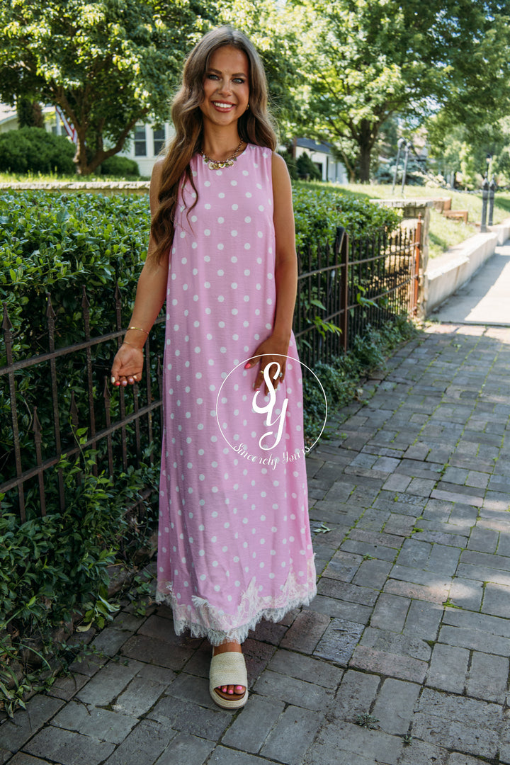 Sweet Spots Dress - Pink