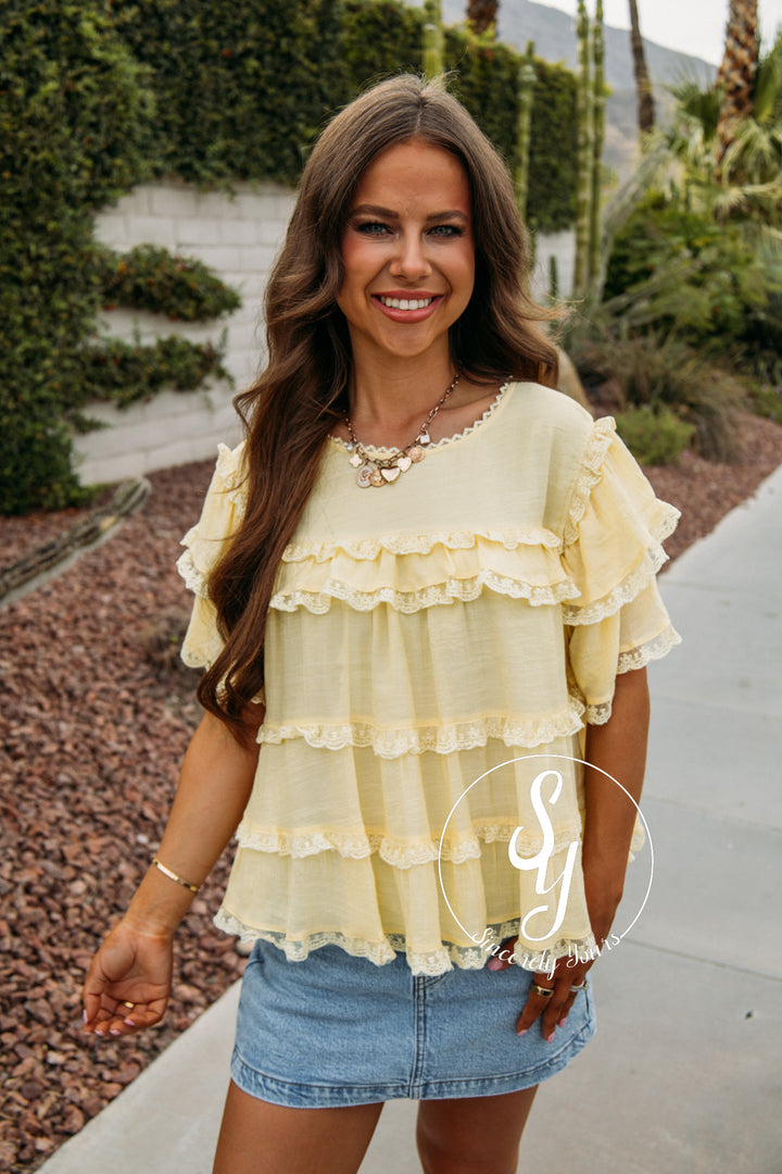 Ruffled Life Top - Butter Yellow