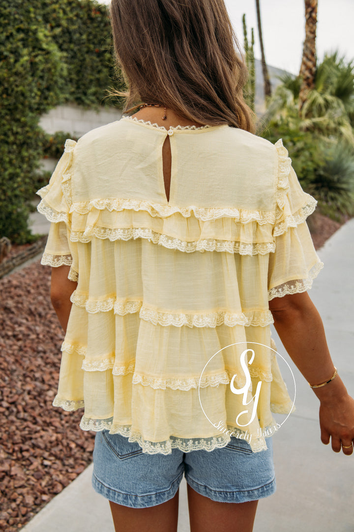 Ruffled Life Top - Butter Yellow