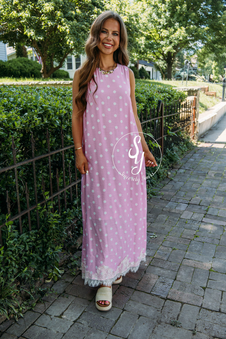 Sweet Spots Dress - Pink